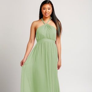 Mint Halter Floor Length Dress